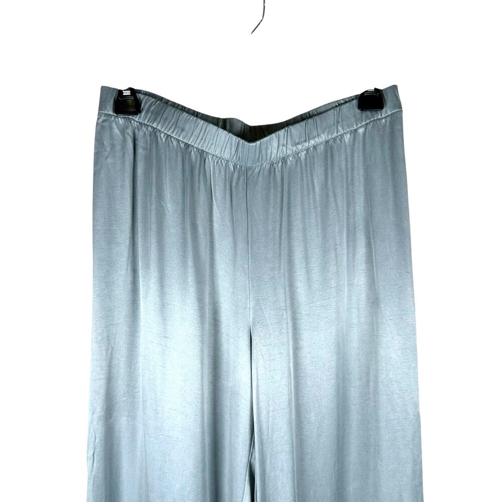 Haven Well Within Satin Wide Leg Pull On Pants Light Blue Small Lounge Silky - Picture 3 of 8